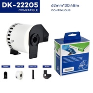 DK-22205 Compatible for Brother  Continuous Paper Labels DK-22205 DK22205 DK2205 DK205 With Black Ho
