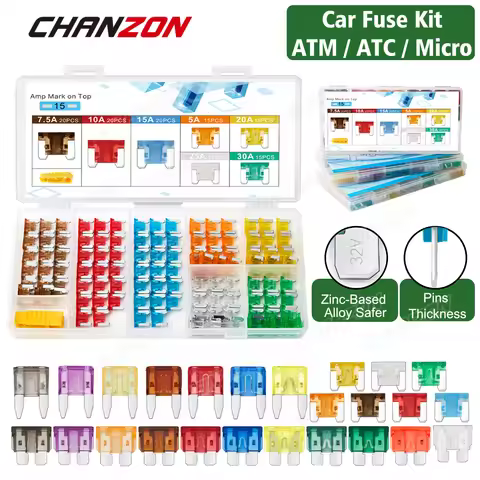 Car Auto Blade Fuse Kit LP Mini Micro ATC ATO ATM 5A 7.5A 10A 15A 20A 25A 30A Automotive Assortment 