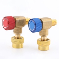 【BET】90° Right Angle CAR Air Conditioning Safety Valve R22/32/410 Connector Adapter[my]