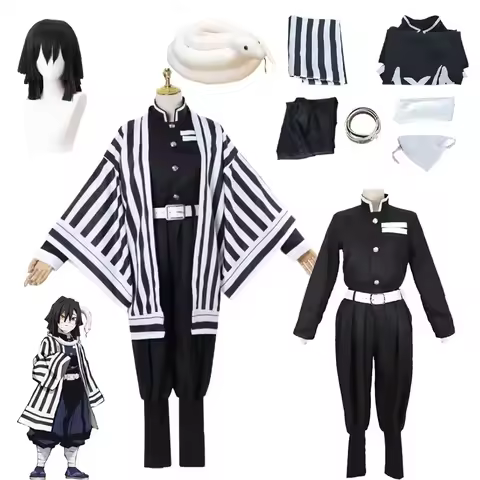 Iguro Obanai Cosplay Costume Anime Kimetsu No Yaiba Iguro Obanai Wig Fake Snake Adult Child Hallowee