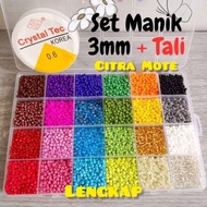 Bead Package Set Box Elastic String Rope Complete Sand Bead Set 24 Colors DIY String Ring Bead Brace