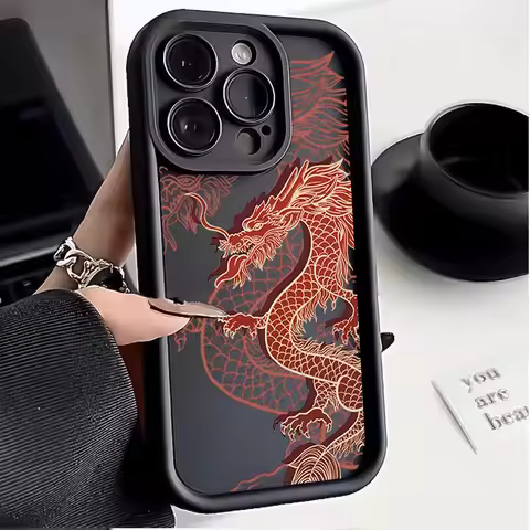 Hot East Dragon Silicone Phone Case For iPhone 16 11 12 13 14 15 Pro Max 7 8 Plus X XR XS MAX Mini B