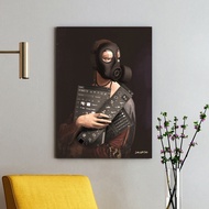 Aesthetic FIBER Panel Poster "Lady With an Ermine" Becomes "Lady With Tools" Art by DANVIAN SIZE A1 