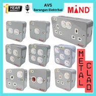 MIND METAL CLAD SWITCH SOCKET PLUG SOCKET LIGHT SWITCH WALL SWITCH WALL PLUG  SOCKET PLUG SUIS LAMPU