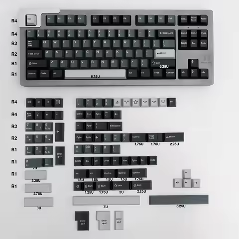 173 Keys Apollo Keycaps for Mechanical Keyboard ABS Double Shot Cherry Height Grey GK61 Anne Pro 2 G