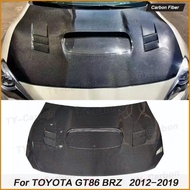 Real Carbon Fiber Front Engine Hood For Toyota GT86 ZN6 Subaru BRZ ZD6 12-19 WRX Style Air Intake Ve