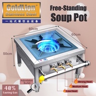 Stainless Steel Soup Pot Burner Commercial Single Double Stove Dapur Kwali Range Masak Free Standing