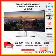 U3425WE Dell UltraSharp 34 Curved Thunderbolt™ Hub Monitor - U3425WE IPS Black Technology 3440 x 1440 at 120 Hz