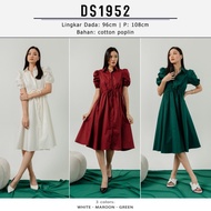 Sandra Midi Dress | Dress Natal Katun Midi Busui