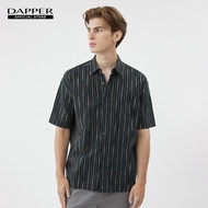 DAPPER เสื้อเชิ้ตแขนสั้น Multi-Striped Shirt สีดำ