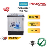 Pensonic Semi Auto Washing Machine Twin Tub Washer Mesin Basuh Manual Murah 6KG PWS-6005X 7KG PWS-70