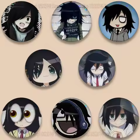 Anime Kuroki Tomoko Pins 58mm Cute Cartoon Badge Handmade Brooches for Backpack Accessories Jewelry 