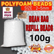 🌟CHEAPEST READY STOCK🌟 100g Biji Kabus Isi Bean Bag Refill Foam Ball Filling Beads Fiber Sofa Pillow Toy Filler Bead