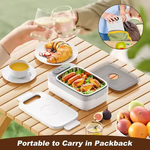A13I-For Car, Office, Travel, Picnic 1L Cordless Electric Lunch Box, 14000Mah Rechargeable Auto Heat