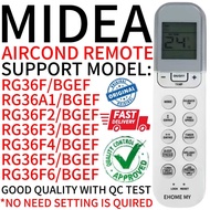 [EHOME MY]  Air Cond Remote Control FOR MIDEA RG36F/BGEF RG36A1/BGEF RG36F2/BGEF RG36F3/BGEF RG36F4/