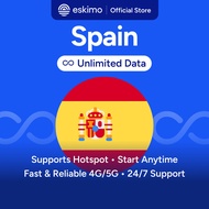 Eskimo Spain Unlimited eSIM 1-30 Days | 24/7 Customer Support | How to Redeem in Description