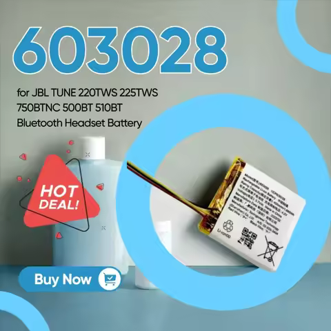 800mAh 3.7V 603028 Replacement Battery for JBL TUNE 220TWS 225TWS 750BTNC 500BT 510BT Bluetooth Head