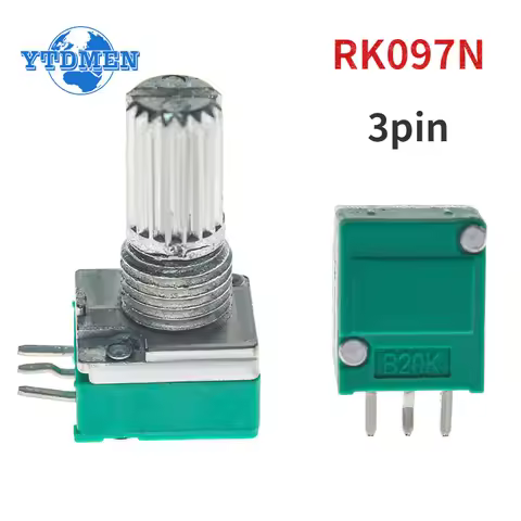 5PCS Potentiometer 3Pin RK097N B100K B1K B5K B10K B20K B50K B500K RK097 Potentiometers Audio Amplifi