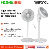 Mistral Mimica High Velocity Stand Fan With Remote Control 10Inch MHV998R