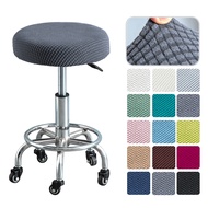 Bar Stool Cover Polar Fleece Round Chair Cover Removable Stool Slipcover Solid Seat Cushion Protector Washable Barstool
