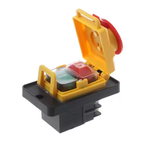 KJD12 250V 4-Pin Start Stop No Volt Release Push Button Switch NVR Common to Woodshop and Metalwork 