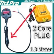 AC Power Cord 1.0 M Charger Cable 3 Pin Plug Top 2 Core Connector Fuse