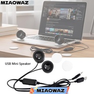 MIAOWAZ 1Pcs USB Mini Speaker, 4Ohm 6W 3.5mm Audio Loudspeaker,  Transparent Black 3.5mm Input USB P