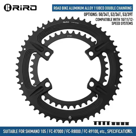 110BCD 4 Bolt Chainring 50-34T 52-36T 53-39T Aluminum Alloy Asymmetric Road Bike Chain Ring for FC R