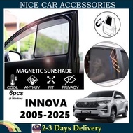 Toyota Innova 2005-2025 Fit Magnetic Sunshade (6pcs) Accessories Automotive Car