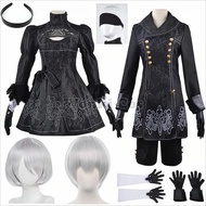 NieR 2B Yorha Cosplay Costume Dress 9S Wig Hair Full Set with Eyeshade NieR Automata 9S Cosplay Clot