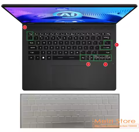 TPU Laptop Keyboard Cover Skin for 14" MSI Prestige 14 AI + Evo C2VMG C2VMX C1M C1MG & Prestige 14 A