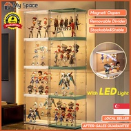LED Light Acrylic Display Box Popmart Blind Box Display Box Figurine Display Case Magnetic Closure D