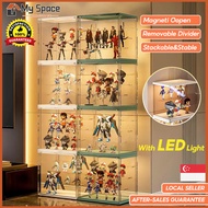 LED Light Acrylic Display Box Popmart Blind Box Display Box Figurine Display Case Magnetic Closure Design