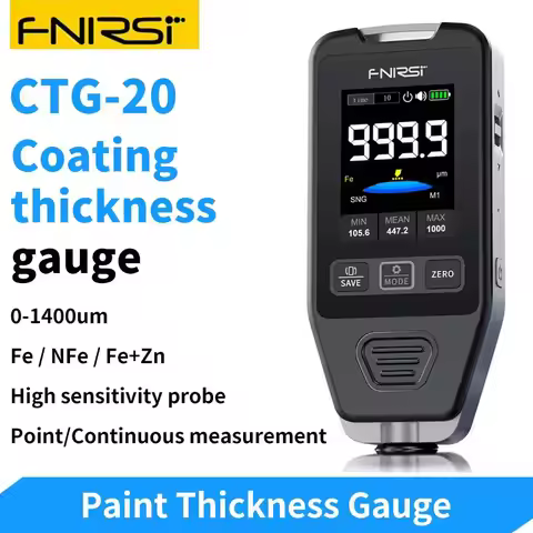 FNIRSI CTG-20 Car Paint Thickness Gauge Electroplate Metal & Putty Powder Coating Thickness Gauge fo