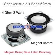 Speaker Mini 2 Inch 52mm 4 Ohm 3 Watt Middle Bass Magnet Besar