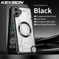 KEYSION Transparent Magnetic Case for Nothing CMF Phone 1 Silicone+PC Heavy Duty Shockproof Phone Co