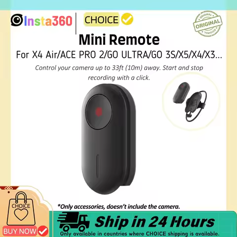 Insta360 Mini Remote Control 33ft 10m Thumb Controller For Insta 360 X5 X4 Air X3 Ace Pro 2 GO Ultra