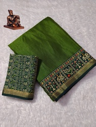 UCs Elegant Blooming Cotton Saree with Allover Ajrakh Print & Designer Gold Border