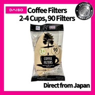 DAISO Coffee Filters, 2-4 Cups, Unbleached, 90 Filters［Direct from Japan］