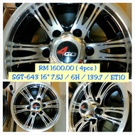 Alloy Rim Wheel 16" SGT-643 7.5J  ET10 6H 139.7 1pc