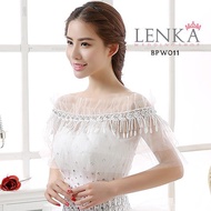 Sabrina White Brocade Lace Wedding Bolero Bpw011
