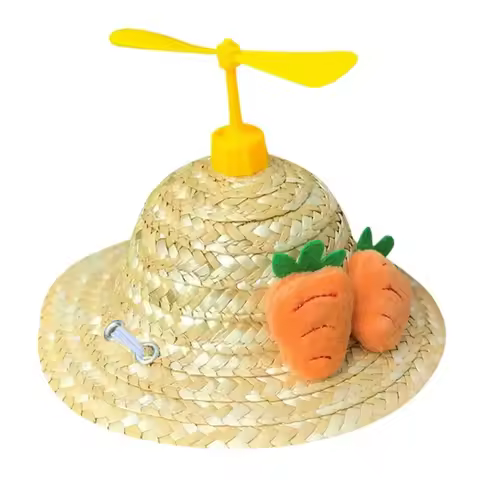 Dog Sombrero Hat Mini Straw Sombrero Propeller Cap Cute Mexican Beach Party Hats for Small Dog Puppy