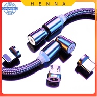 【HENNA】 Magnetic Charger Cable 540o Rotation USB Type C / I OS /Android Micro