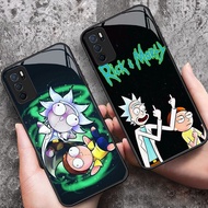 YS-83 Rick And Morty HD Glass Casing for OPPO A16 A16S A54S A95 A74 F19 F19S Reno 6 Lite