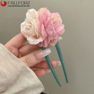 AFALLFOR Hanfu Hairpins, Simulation Flower U-shape Mesh Flower Hair Stick, Sweet Barrettes Hair Accessories Hanfu Headdress Chinese Style Hair Clip Daily