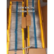 1/4 47K 1% TAIWAN RESISTOR 10 SEEDS