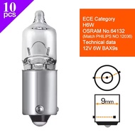 OSRAM H6W H21W 10ชิ้น12V รถหลอดฮาโลเจน-ไฟติดรถยนต์ของแท้ W16W P21W P21 PY21W/5W W5W T10ไฟเปิดปิดอัตโ