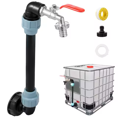 IBC Gooseneck 3/4 Inch Outlet Tap IBC Tank Gooseneck 3/4 Inch Tap Stopcock IBC Adapter Rain Barrel O