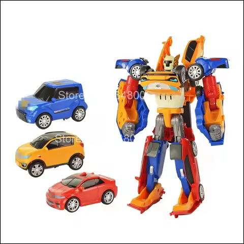 3 In 1 Tobots Transformation Robot Korea 2 In 1 Cartoon Brothers Anime Deformation Car Airplane Toys