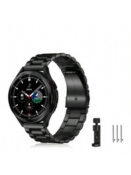 1個不鏽鋼手錶表帶,兼容三星galaxy Watch Gear Sport S2 S3 Gt 2 Galaxy Watch Active 2 3,快速拆卸,替換手腕帶兼容20mm / 22mm手錶傳統錶帶